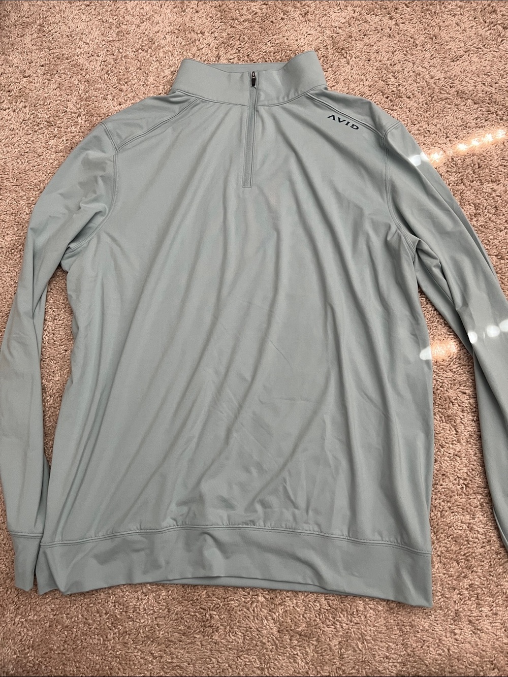AVID Men's Pacifico Apex 1/4, Light Sage Performance Quarter-Zip Polo